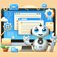 cartoon robot automating microsoft list and sharepoint updating from an email using power automate